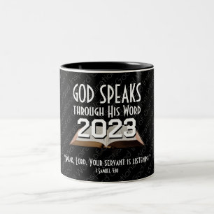 Tasse 2 Couleurs La Bible de Dieu Noir 2023 TOUTE ANNÉE Christian