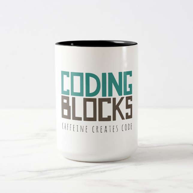 Tasse 2 Couleurs La caféine crée le code (Centre)