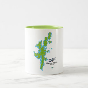 Tasse 2 Couleurs La carte des îles Shetland