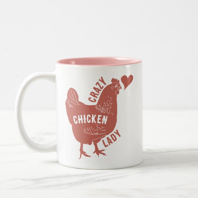 Tasse 2 Couleurs La dame folle du poulet (Gauche)