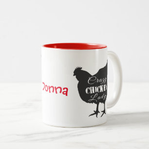 Tasse 2 Couleurs La dame folle du poulet