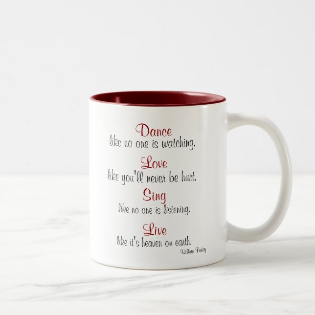 Tasse 2 Couleurs La danse, amour, chantent, vivant… (Droit)