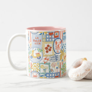 Tasse 2 Couleurs La Dolce Vita Citrons d'été italiens Méditerranée