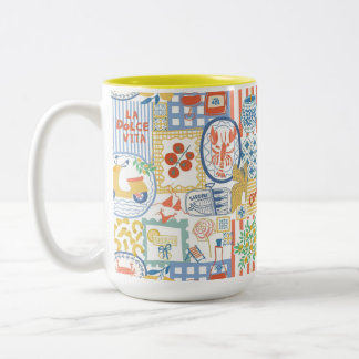 Tasse 2 Couleurs La Dolce Vita Italian Summer Lemons Mediterranean 