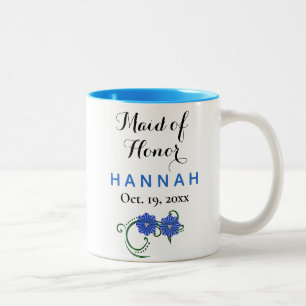 Tasse 2 Couleurs La femme d'honneur Typographie moderne Mariage ble