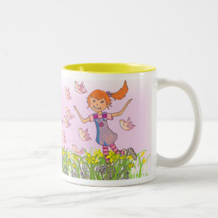 Tasse 2 Couleurs La fille ajoute ton nom, les cheveux rouges, les f