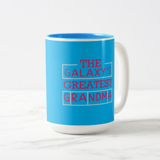 Tasse 2 Couleurs La grand-mère de la galaxie typographie bleu et ro