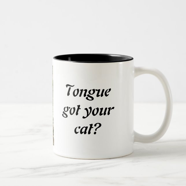 Tasse 2 Couleurs La langue a eu ton chat (Droit)