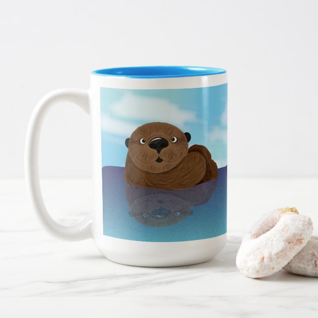 Tasse 2 Couleurs La Loutre-LY adorable ! (Avec donut)