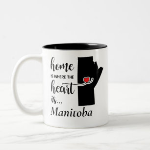 Tasse 2 Couleurs La maison du Manitoba est là où se trouve le coe