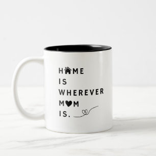 Tasse 2 Couleurs La Maison Est Là Où Se Trouve Maman – Cadeau Pour 