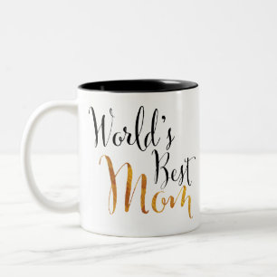 Tasse 2 Couleurs La meilleure conception de la maman du monde (or)