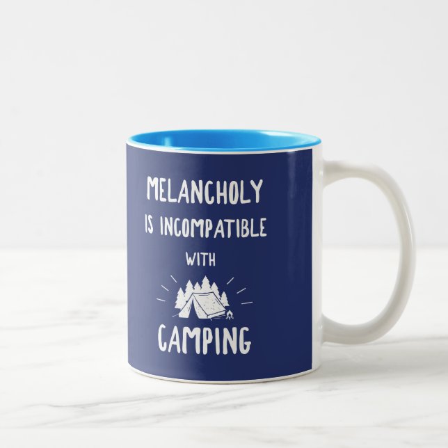 Tasse 2 Couleurs La mélancolie Est Incompatible Avec Le Camping (Droit)