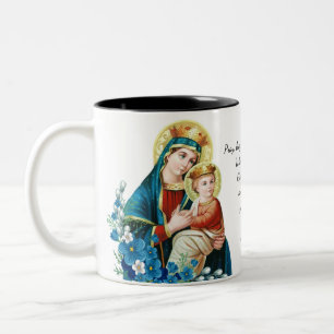 Tasse 2 Couleurs La mère bénie Mary Jésus prient l'espoir ne