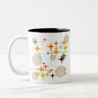 Tasse 2 Couleurs La moitié du siècle Starbursts moderne et globes