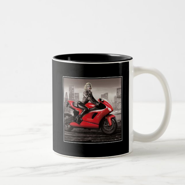 Tasse 2 Couleurs La moto de Marilyn (Droit)