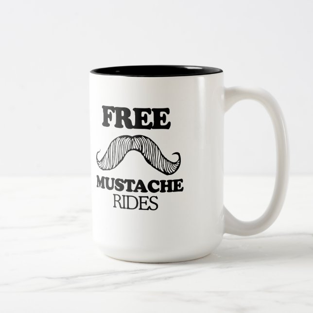 Tasse 2 Couleurs La MOUSTACHE LIBRE MONTE le T-shirt (Droit)
