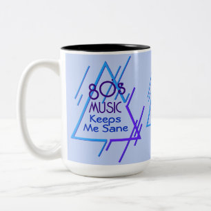 Tasse 2 Couleurs La musique des années 80 me garde Sane