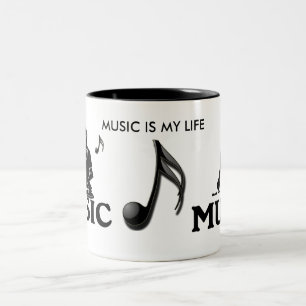 Tasse 2 Couleurs La musique est ma vie