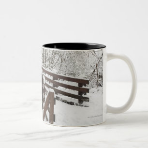Tasse 2 Couleurs La neige a couvert le pont en bois