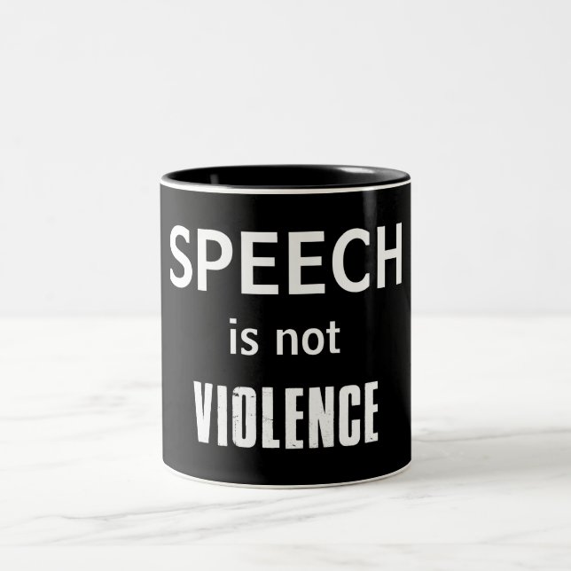 Tasse 2 Couleurs La parole n'est pas la violence (Centre)
