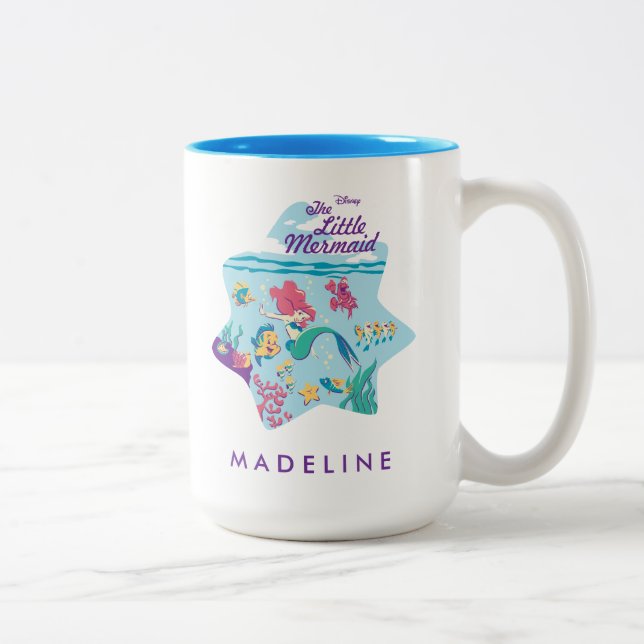 Tasse 2 Couleurs La petite sirène et ses amis (Droit)