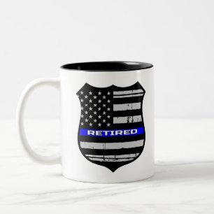 Tasse 2 Couleurs La police Badge Blue Line retiré