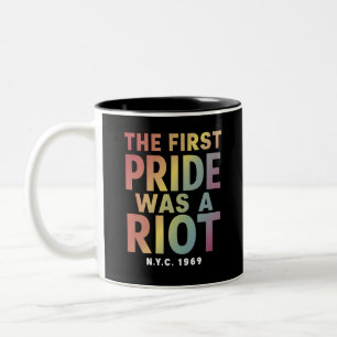 Tasse 2 Couleurs La première fierté était une émeute LGBT Gay Ally 