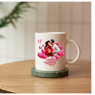 Tasse 2 Couleurs la Saint-Valentin moderne rose