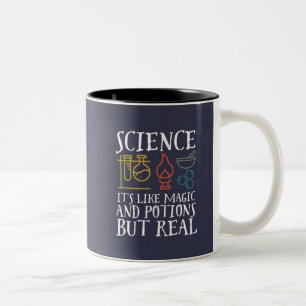 Tasse 2 Couleurs La Science aiment la magie et le scientifique de