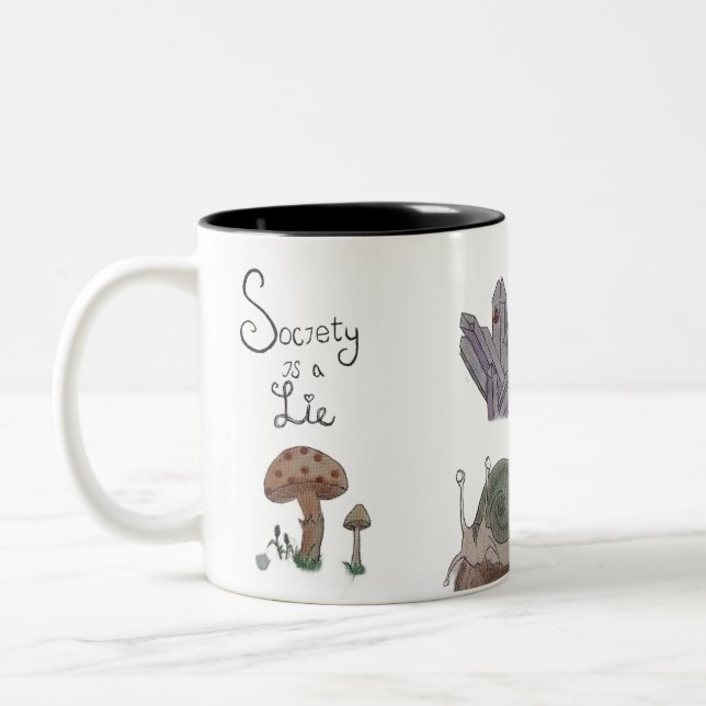 Tasse 2 Couleurs La société est un mensonge (Gauche)