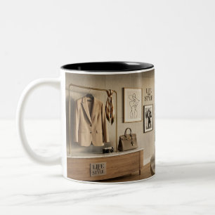 Tasse 2 Couleurs La vie avec style esthétique Luxe Intérieur Café M