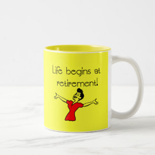 Tasse 2 Couleurs La vie commence à la retraite ! Cadeaux