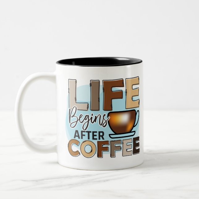 Tasse 2 Couleurs La vie commence après le café (Gauche)