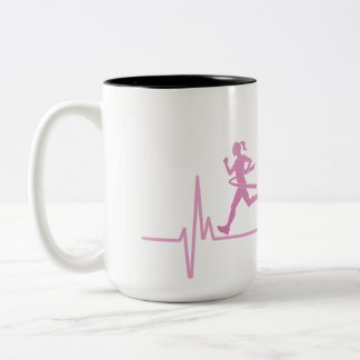 Tasse 2 Couleurs La vie des coureurs de ruban rose est meilleure