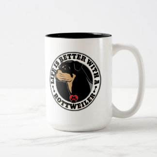 Tasse 2 Couleurs La Vie Est Meilleure Avec Une race De Chiens Rottw