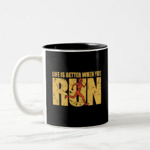 Tasse 2 Couleurs La Vie Est Meilleure Quand Vous Courez - Fille De