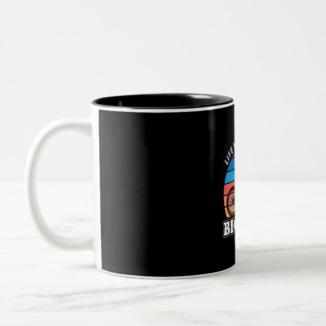Tasse 2 Couleurs La Vie Est Mieux À Vélo (Gauche)