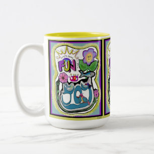 Tasse 2 Couleurs La vie est trop courte, amusez-vous ! Joie Whimsic