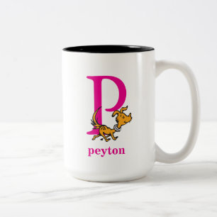 Tasse 2 Couleurs L'ABC de Dr Seuss : Lettre P - Rose Ajoutez votr