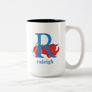 Tasse 2 Couleurs L'ABC de Dr Seuss : Lettre R - Bleu Ajoutez votr