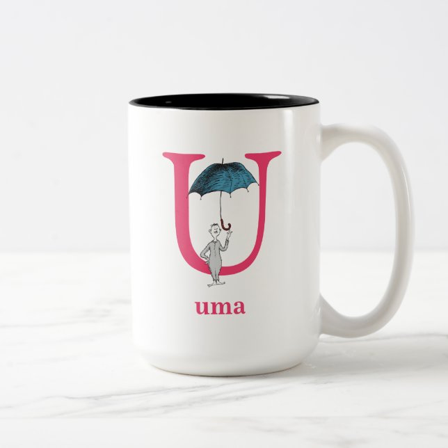 Tasse 2 Couleurs L'ABC de Dr Seuss : Lettre U - Rose | Ajoutez votr (Droit)