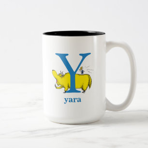 Tasse 2 Couleurs L'ABC de Dr Seuss : Lettre Y - Bleu Ajoutez votr
