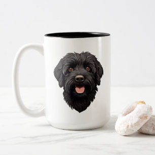 Tasse 2 Couleurs Labradoodle Chien noir