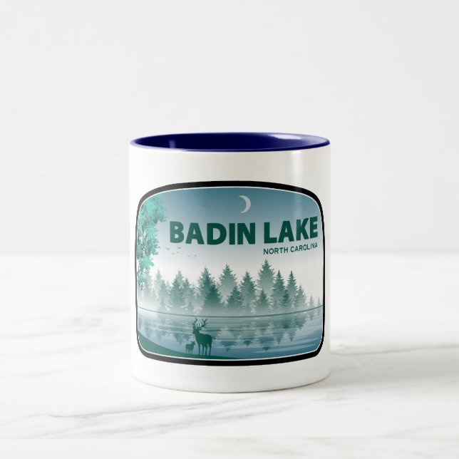 Tasse 2 Couleurs Lac Badin Nord Carolina Deer (Centre)