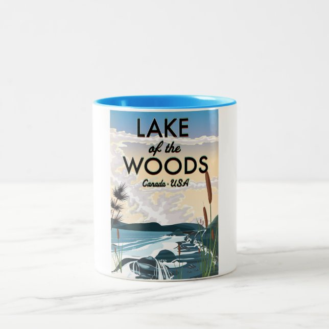 Tasse 2 Couleurs Lac des Bois USA canada (Centre)