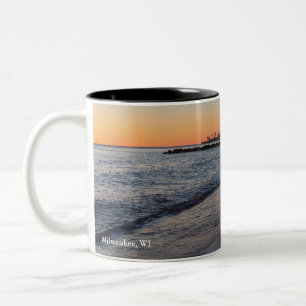 Tasse 2 Couleurs lac michigan côte nord milwaukee à l'aube