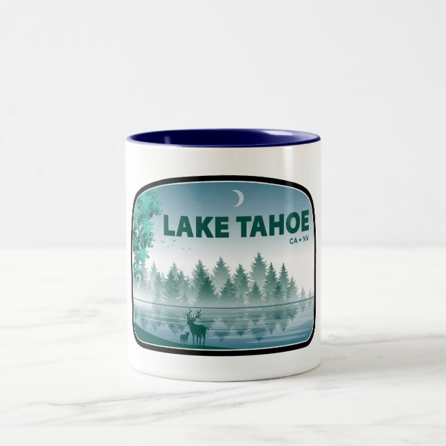 Tasse 2 Couleurs Lac Tahoe Californie Nevada Deer (Centre)