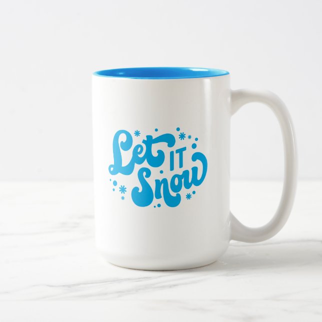 Tasse 2 Couleurs Laisser neiger hiver design (Droit)