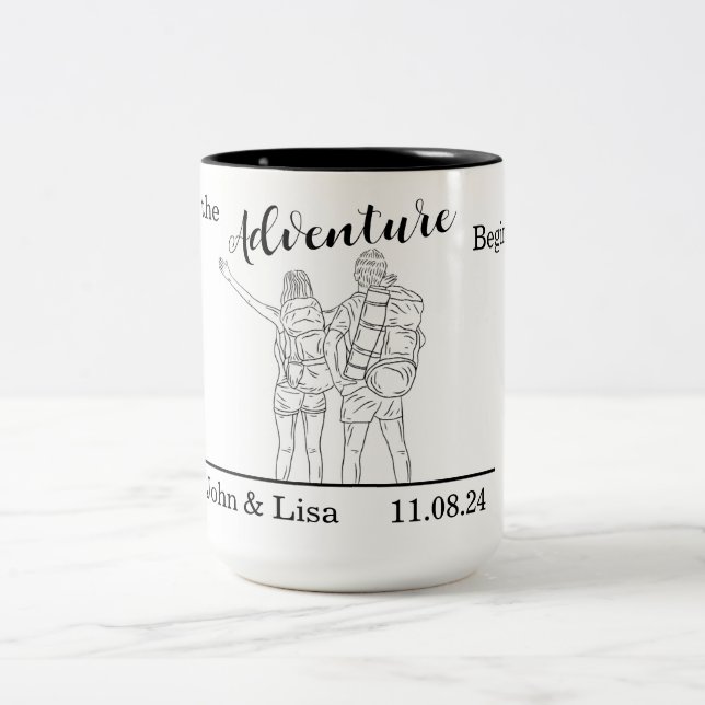 Tasse 2 Couleurs Laissons l'aventure commencer (Centre)